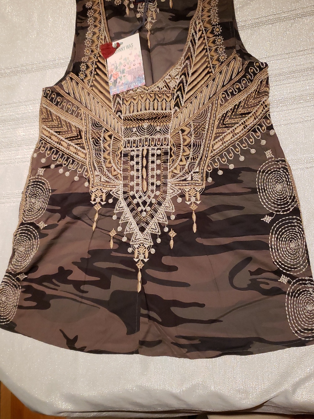 Johnny Was NEW Tank Top Tunic Women's XS≈S/M Embroidered Boho NWT - Picture 14 of 16